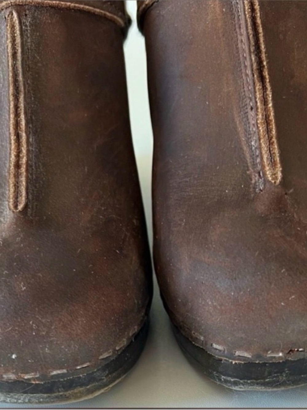 Sven Brown Leather Front Seam Mules Clogs 38 7.5-8 - Picture 11 of 14